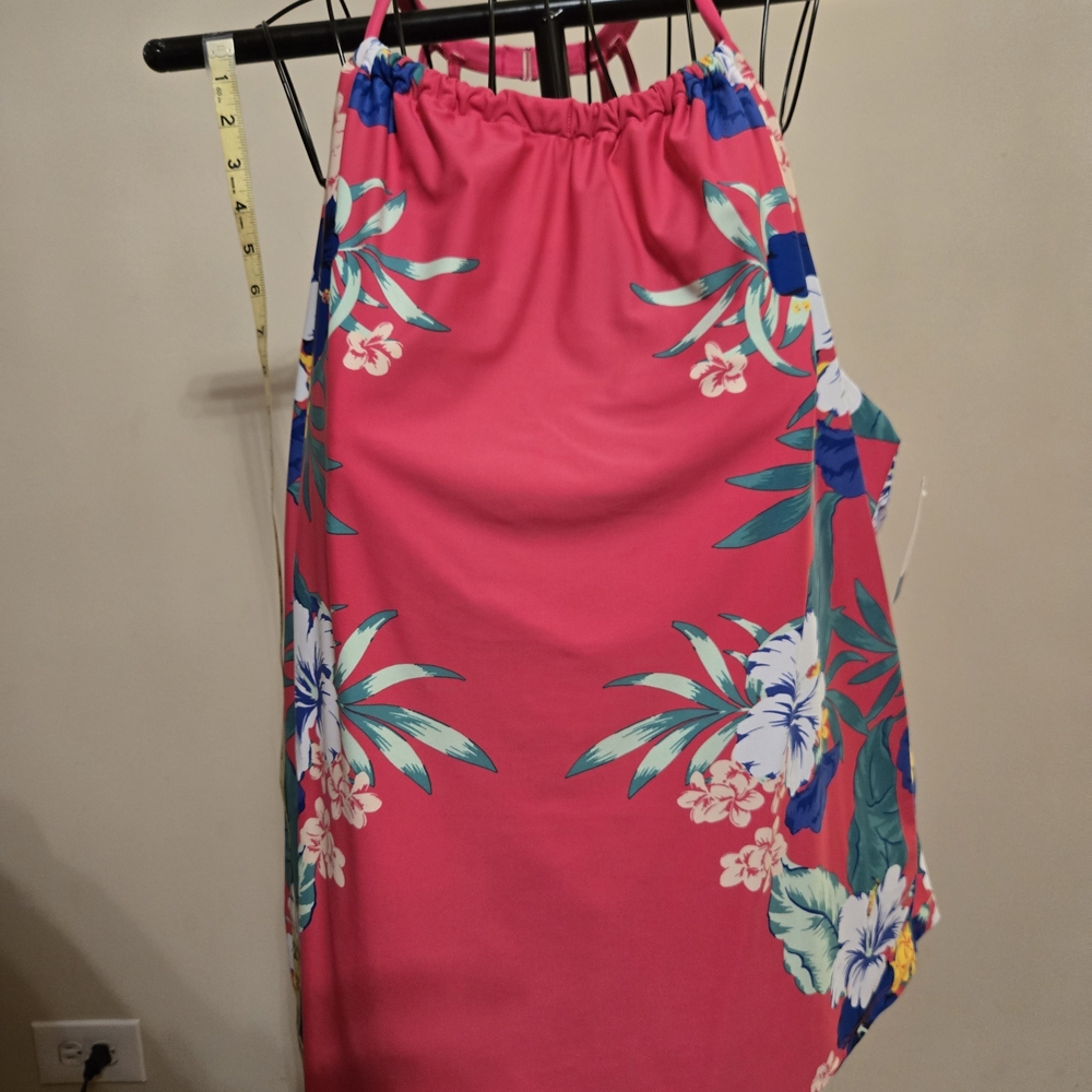 Lane Bryant Pink and Blue Floral 2 piece Tankini Swimsuit 28w